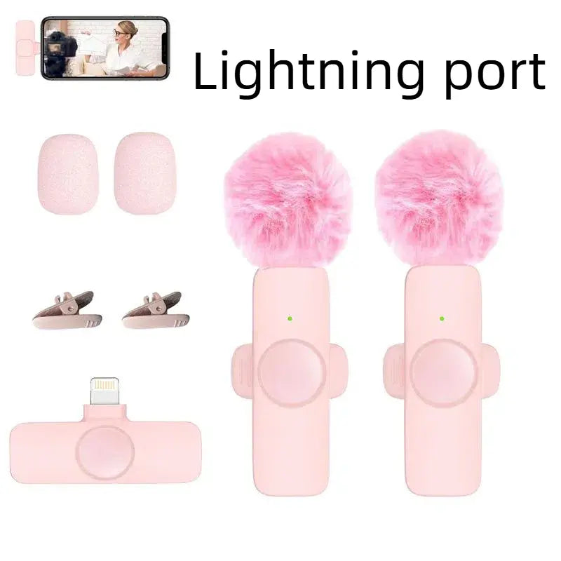 Professional wireless Audio Mic - Clip-On, Battery-Powered, Receiver Included, Recharge, Compact Plug-And-Play USB Lapel Mic for Iphone & Android.